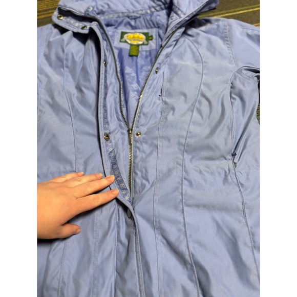 Cabelas Womens Light Blue Hooded Full Zip Waterproof Jacket Size Medium - Picture 10 of 16